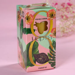 Подарочный набор 8 марта: чай, крем-мед (120 г)