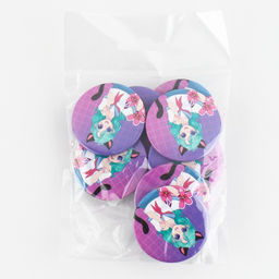 Цена за 10 шт. Значок закатной аниме Девушка с ушками, d=3.8 см