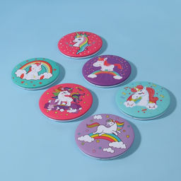 Цена за 2 шт. Зеркало складное Единороги, d=7 см, рисунок МИКС - Qf фото 6