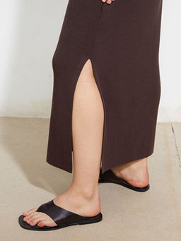 V Yaka Kad?n Triko Elbise