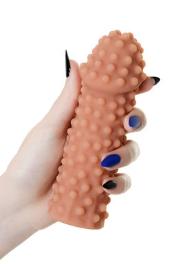 Насадка реалистичная KOKOS EXTREME SLEEVE 10-M с дополнительной стимуляцией, TPE, телесная, 15.8 см