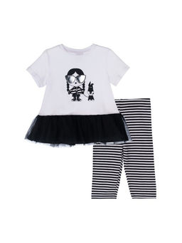 12522141 Комплект для девочек: брюки (легинсы укороченные), фуфайка (футболка) - Playtoday фото 4