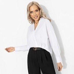 Рубашка хлопковая, На моих условиях (белая) - Charutti фото 13