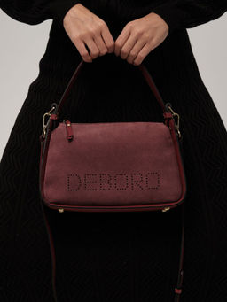 Сумка замшевая на плечо Deboro 30790 бордовое вино