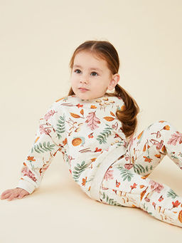 Bisiklet Yaka Uzun Kollu Bask?l? K?z Bebek Sweatshirt ve E?ofman Alt 2li Tak?m - Waikiki фото 3