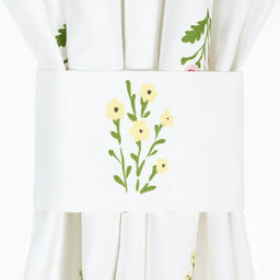 Комплект штор для кухни Этель Цветочек, 150?150 см - 2 шт., саржа 190 г/м?, 100% хлопок