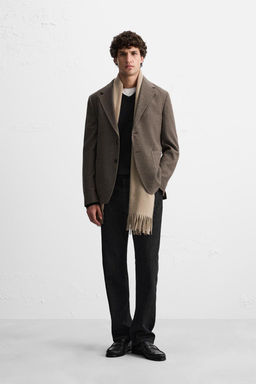 TEXTURED TWILL BLAZER