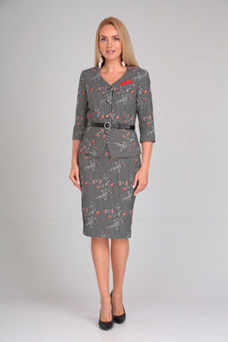 Костюм Gamma & Gracia 197 черный белая полоска красные цветы