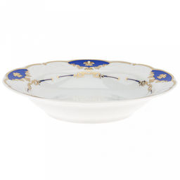 Тарелка глубокая фарфоровая Барокко д220мм, 350мл, форма Надежда, синий (Беларусь) - Домашняя мода фото 2