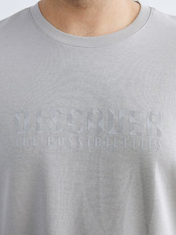 B?y?k Beden Bisiklet Yaka Bask?l? Erkek Sweatshirt