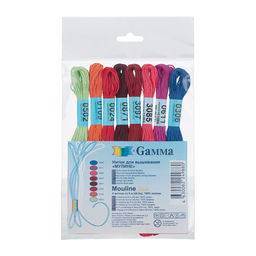 Нитки для вышивания "Gamma" набор мулине "MOULINE" 100%хлопок 8шт x 8м