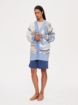 Кардиган с жаккардом из хлопка 421.140109/Белый - Seven senses фото 8