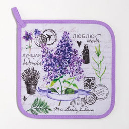 Набор кухонный Лучшая бабушка варежка-прихватка 20х28см, прихватка 19х19см,100% хл - Этель фото 4