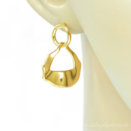 Серьги стильные 11*30мм золотистые, 7г