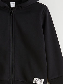 Kap??onlu Erkek ?ocuk Fermuarl? Sweatshirt