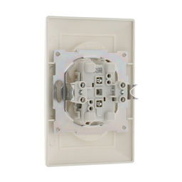 Розетка Luazon Lighting «Антей», 10 А, скрытая, IP20, двухместная, без заземления, серебристая