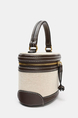 BOLSO R?GIDO COMBINADO / Beige claro