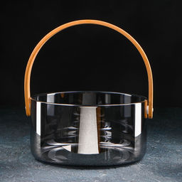 Ведро для льда «Кайлас», 2.6 л, 20×10 см, стекло, чёрное