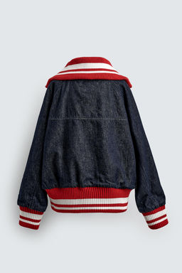RIBBED DENIM BOMBER JACKET HARRY LAMBERT FOR ZARA X DISNEY  фото 3