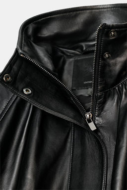 100% LEATHER JACKET ZW COLLECTION LIMITED EDITION - Zara фото 7