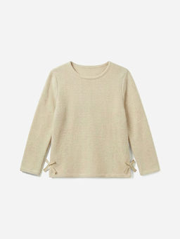 Bisiklet Yaka Fiyonk Detayl? K?z ?ocuk Ti??rt