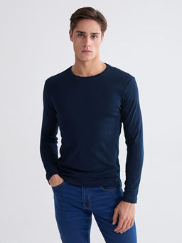 Bisiklet Yaka Uzun Kollu Erkek Ti??rt