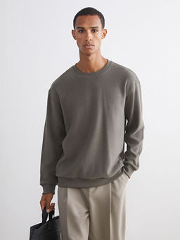 Bisiklet Yaka Erkek Sweatshirt