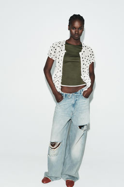 CONTRAST TRIM T-SHIRT - Zara фото 4