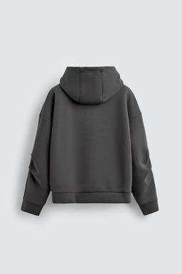 NEOPRENE-EFFECT PLEATED HOODIE - Zara фото 6