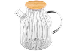 Чайник 1,8 л 20*14*18,5 см Crystal glass с ситом+бамб.крышк.с метал. дном/с силик.уплот, стекло - Elan gallery фото 4
