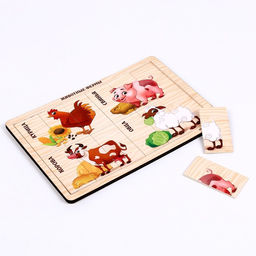 Пазл разрезные картинки Животные фермы - Лесная мастерская фото 2