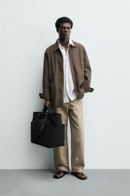 SOBRECAMISA RELAXED FIT ALGOD?N / Marr?n