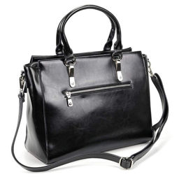 Женская кожаная сумка с ручками 1300 Блек - Cidirro фото 3