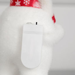 Светодиодная фигура «Медведь с посохом» 9×15×6 см, флок, батарейки CR2032×2 (не в комплекте), свечение тёплое белое