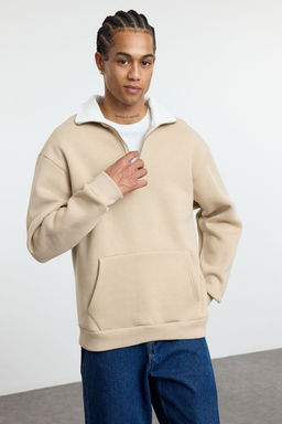 TRENDYOL MAN Lacivert Oversize/Genis Kesim Dik Yaka Fermuarl? Ici Polarl?/S?cak Tutan Sweatshirt TMNAW25SW00081 - Trendyolmilla фото 33