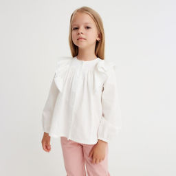 Рубашка для девочки KAFTAN, белая, размер 34 (122-128 см)