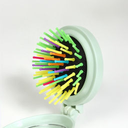 Расчёска массажная «Плюшевые милости», складная, с зеркалом, d=7.5 см, МИКС