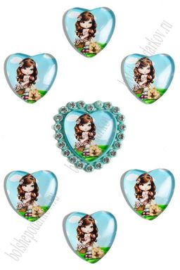 Кабошоны-фишки "Сердечко" 25 мм (10 шт) SF-3840, №20