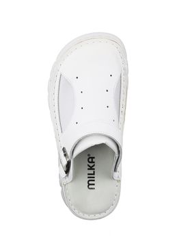 15 | Kina | Белые женские медицинские сабо натуральная кожа - Milka shoes&more фото 13