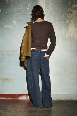 TRF BAGGY BALLOON JEANS WITH POCKETS - Zara фото 6