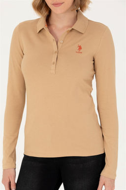 U. S. Polo Assn Женская базовая толстовка с воротником-поло песочного цвета - U.s. polo assn фото 6
