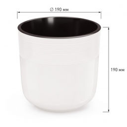 Кашпо для цветов со вставкой «Линель», 4.5 л, d=19 см, h=19 см, пластик, белое