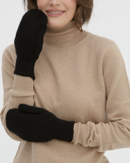 Варежки из монгольского кашемира UL черные