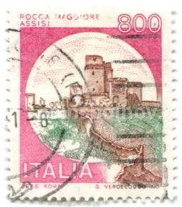 Марка Замок Росса Маджиори Ассиси 1983 год Италия