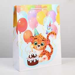 Пакет ламинированный С Днём рождения , L 28 х 38 х 9 см