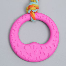 Игрушка жевательная с канатом Гиря, розовая - Пижон фото 4