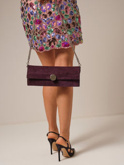 Клатч замшевый Deboro 30477 сливовый