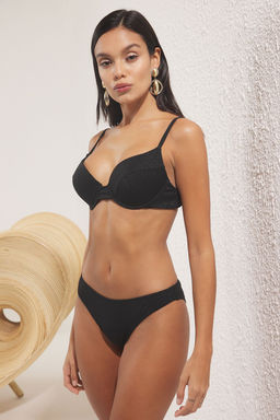Trendyolmilla Siyah Simli Balconette Aksesuar Detayl? 3lu Bikini Tak?m? TBESS25BT00190  фото 4