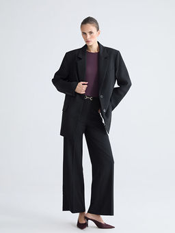 Krep Kad?n Blazer Ceket