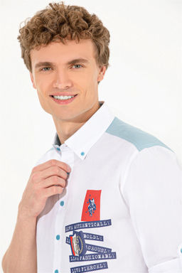 Мужская синяя рубашка с длинным рукавом - U.s. polo assn фото 2